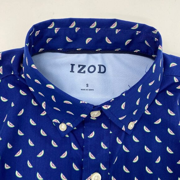 Izod Blue Short Sleeve Casual Button-Up Shirt | Size S - Picture 2 of 5
